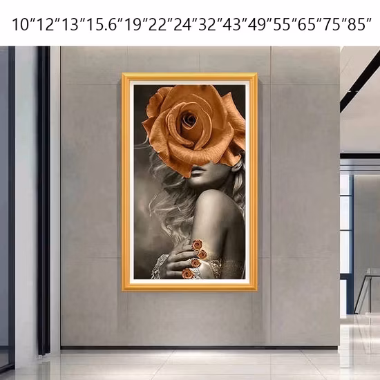 Wood Private Art Gallery Exhibition Work Smart TV Frame Digital Museum Anti
