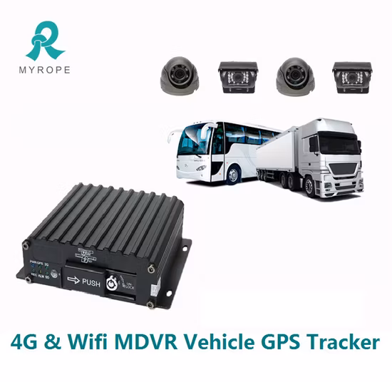 4CH Mdvr SD Card Mobile DVR Car Camera System 720p/1080P Video Recorder with Remote for Truck School Bus 4G WiFi Mdvr