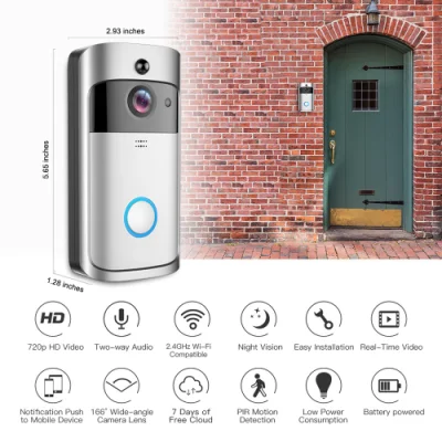 WiFi video Doorbell V5 Smart IP Wireless Video Camera with IR Alarm