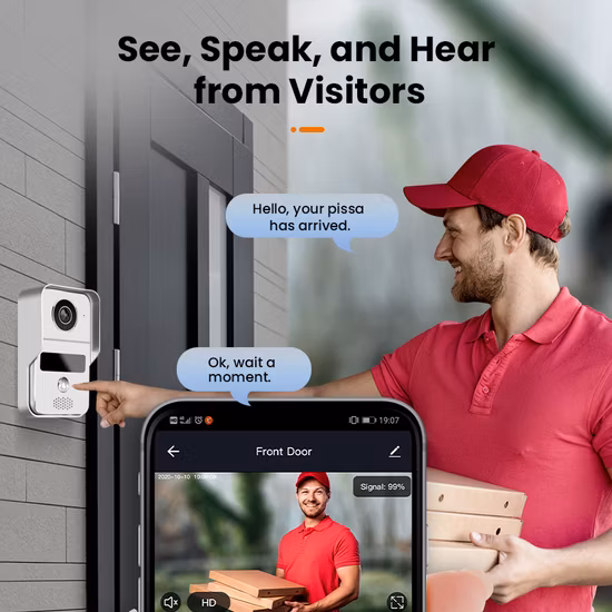 Smart Tuya WiFi Video Door Phone Intercom Doorbell Wireless Unlock IR Cut Night Vision Motion Detection Alarm Doorbell Camera